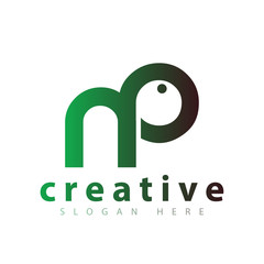 NP Initial Letter animal logo icon vector template © desbayy