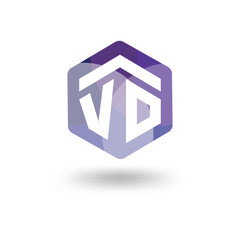 V O Initial letter hexagonal logo vector