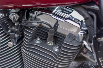 close-up of engine cylinders motorcycle