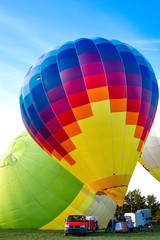 Startvorbereitungen heissluftballon