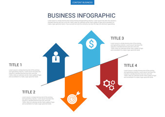 Fototapeta premium Infograhpic business presentation slide template with arrow diagram