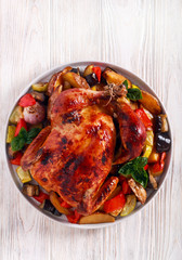 Roast whole chicken with crispy skin