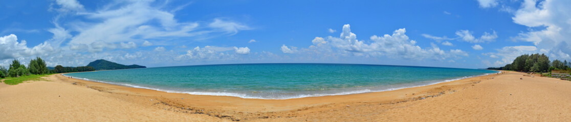Fototapeta na wymiar Beautiful Sand Beach Panorama With Turquoise Sea, Thailand, South East Asia