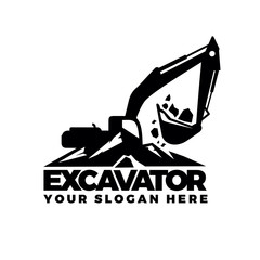 Excavator Logo Vector