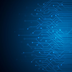Abstract Technology Background , Blue circuit board
