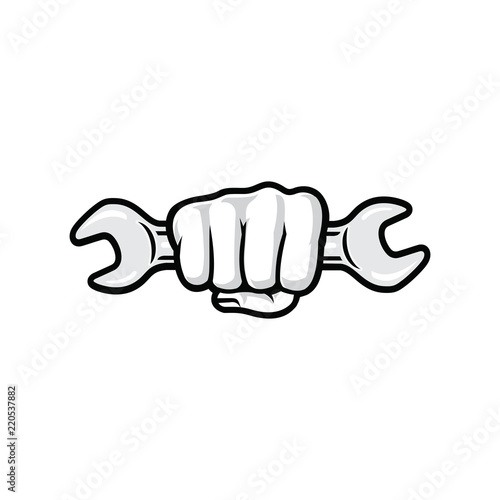 "Hand Holding Wrench Logo Vector" Stock image and royaltyfree vector files on Pic