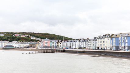 Fototapeta na wymiar Skyline of Aberystwyth on he coast of Pembrokeshire, in Wales, UK