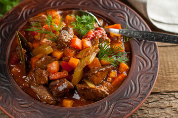 Stewed meat with vegetables