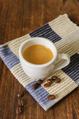 coffee espresso isolated on wooden table
