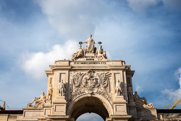 Fototapeta na wymiar Rua Augusta Triumphal Arch in Lisbon
