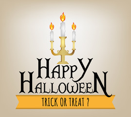 Design of Happy Halloween and Trick or Treat text for halloween day and card or background