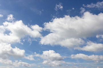 White clouds and blue sky