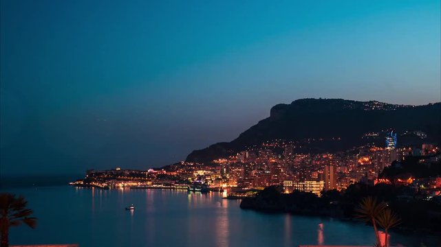 Monte Carlo Monaco timelapse French Riviera day to night cityscape