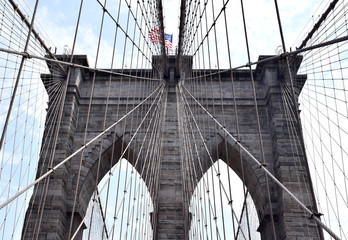 Fototapeta premium Zbliżenie na Brooklyn Bridge