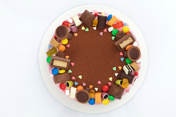 children's chocolate mousse cake top view