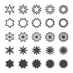 multi pointed star icon set