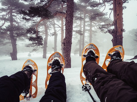 senderismo con raquetas de nieve