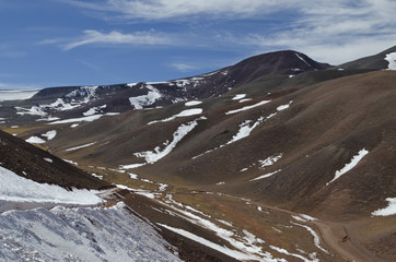 Fototapeta na wymiar mountain roads in the Andes mountain range