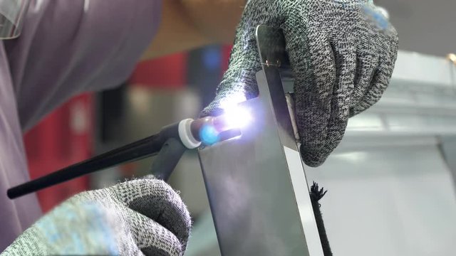 Tig welding on an industrial plant