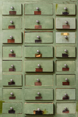Old wooden cabinet with drawers