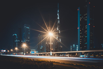 sheikh zayed road by night