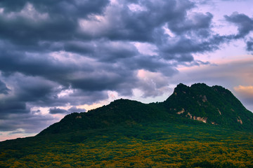 Mountains of Caucasus mineral waters at sunset