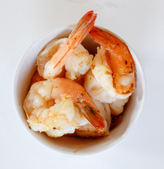 bowl of grilled shrimp