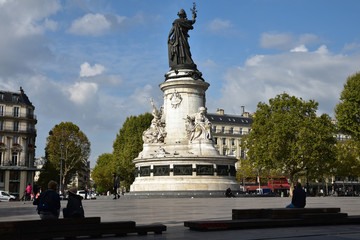 Obraz premium Place de la République à Paris, France