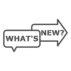 Whats New icon, What's new? On the white background