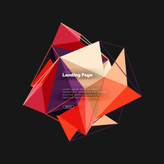 Polygonal geometric design, abstract shape made of triangles, trendy background