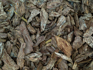 Decorative natural larch bark chips.