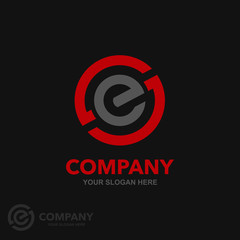 SE or ES initial logo template vector