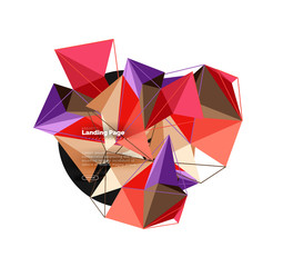 Polygonal geometric design, abstract shape made of triangles, trendy background