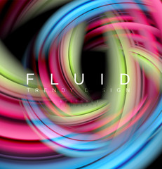 Fluid smooth wave abstract background, flowing glowing color motion concept, trendy abstract layout template for business or technology presentation or web brochure cover, wallpaper