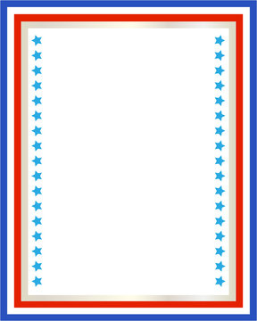  American patriotic border frame with USA flag symbols with blank space for your text and images.