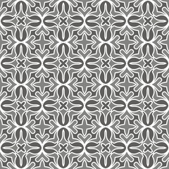 Grey seamless pattern. Fabric print. Seamless background, mosaic ornament, ethnic style. 