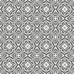 Grey seamless pattern. Fabric print. Seamless background, mosaic ornament, ethnic style. 