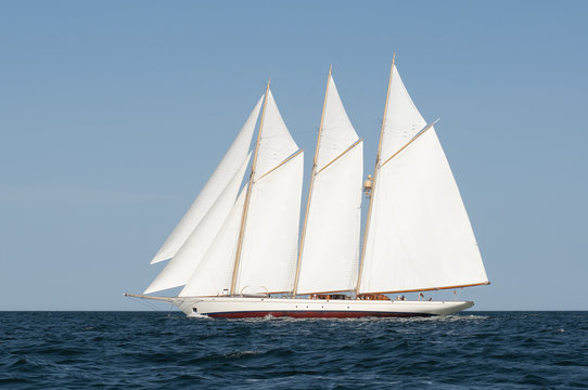Fototapeta Schooner Windjammer Sailing Vessel with Three Masts in Maine