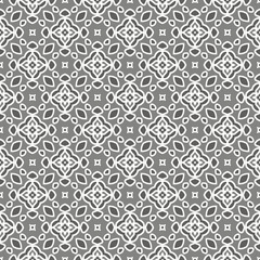 Grey seamless pattern. Fabric print. Seamless background, mosaic ornament, ethnic style. 