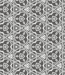 Fototapeta na wymiar Grey seamless pattern. Fabric print. Seamless background, mosaic ornament, ethnic style. 