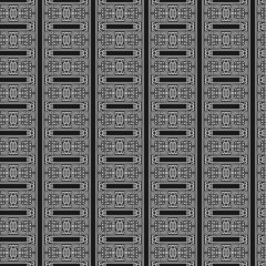 Elegant black and white seamless pattern. Fabric print. Seamless background, mosaic ornament, ethnic style.