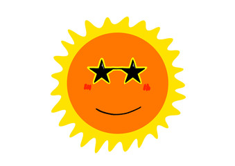 星型サングラスと太陽