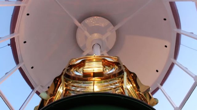 Close up of Lighthouse lamp rotation mechanism in action.