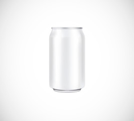 White can front view. Can vector visual 330 ml. For beer, lager, alcohol, soft drinks, soda advertising.
