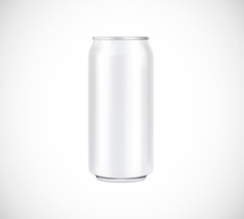White can front view. Can vector visual 500 ml. For beer, lager, alcohol, soft drinks, soda advertising.