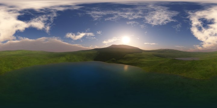 Panorama of the hills. Environment map. HDRI . equidistant projection. Spherical panorama. landscape.
