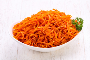 Picked carrot in the bowl