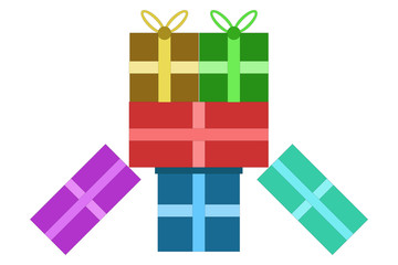 Regalos de diferentes colores para navidad.