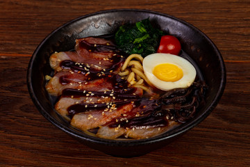 Ramen soup with duck