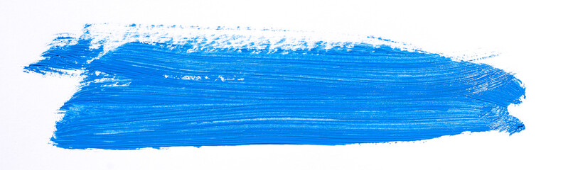 Blue brush stroke isolated over white background